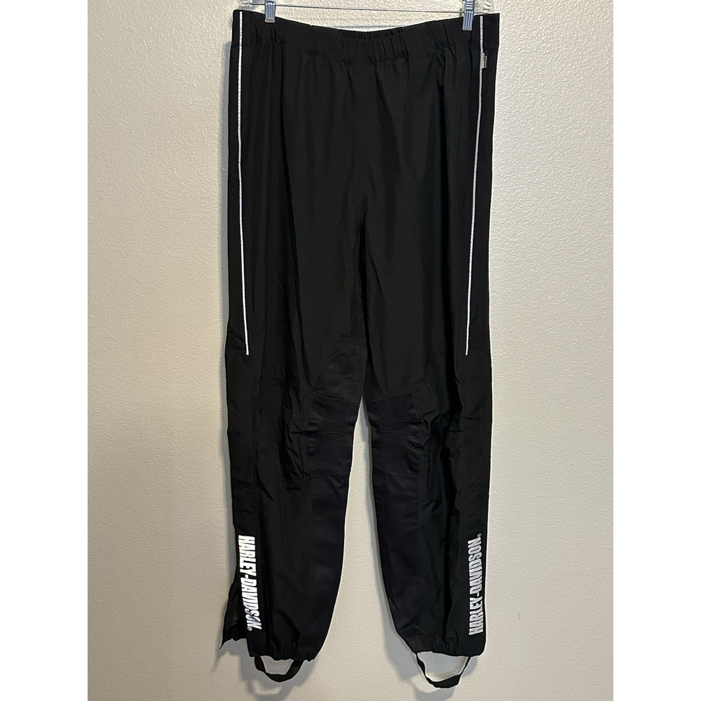 Harley Davidson Rain Pants Mens L Black Gore-Tex Paclite Reflective 9307-07VM